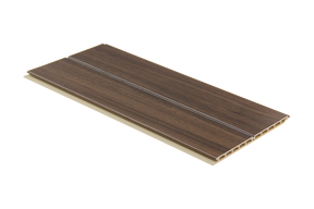 Fluted Satin wall panel in walnut finish, 2400 x 172 x 9mm WPC design