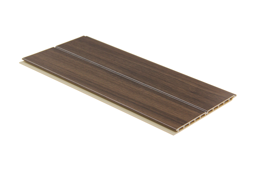 Fluted Satin wall panel in walnut finish, 2400 x 172 x 9mm WPC design