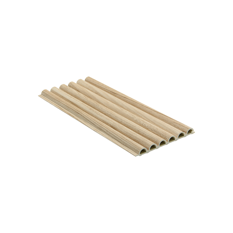 Fluted Tube wall panel in beech finish, 2400 x 158 x 15mm WPC design