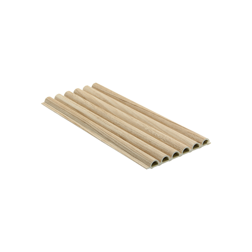 Fluted Tube wall panel in beech finish, 2400 x 158 x 15mm WPC design