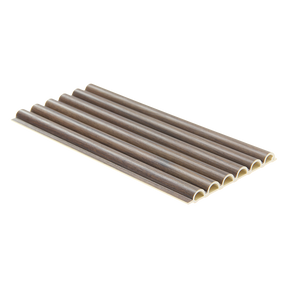 Fluted Tube wall panel in walnut finish, 2400 x 158 x 15mm WPC design