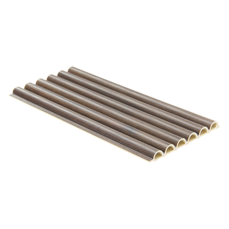 Fluted Tube wall panel in walnut finish, 2400 x 158 x 15mm WPC design