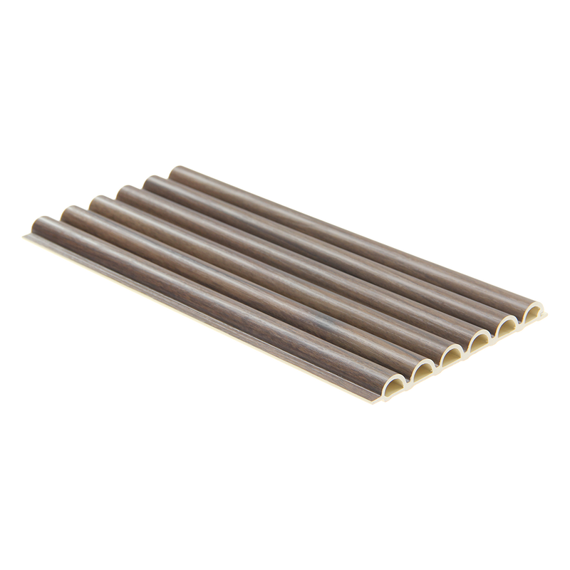 Fluted Tube wall panel in walnut finish, 2400 x 158 x 15mm WPC design