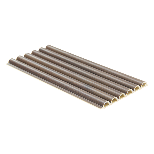 Fluted Tube wall panel in walnut finish, 2400 x 158 x 15mm WPC design