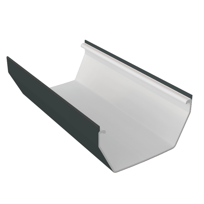 Freeflow Square Gutter in Black, durable and modern design for efficient rainwater management and reliable performance