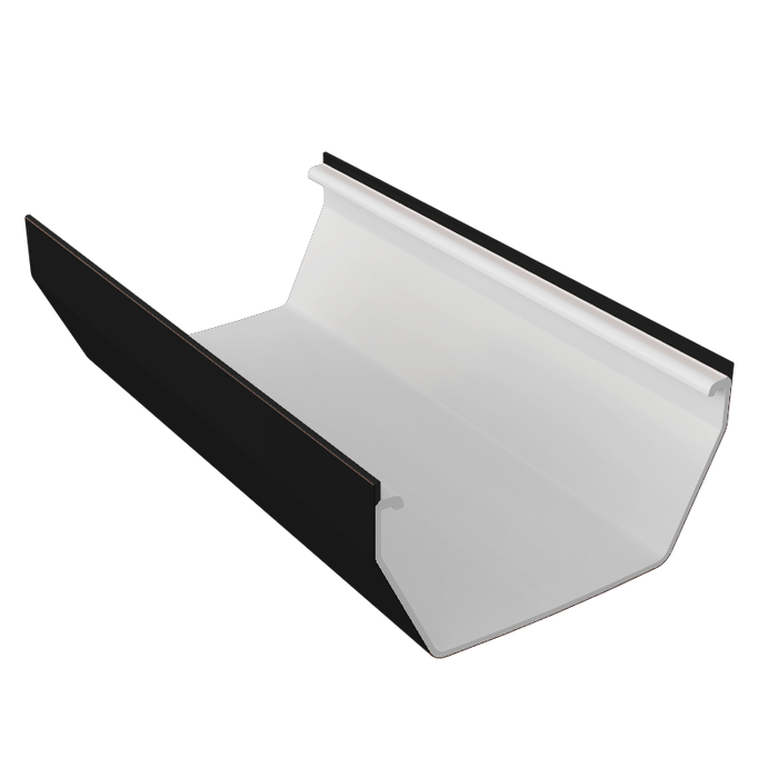 Freeflow Square Gutter in Black, durable and modern design for efficient rainwater management and reliable performance