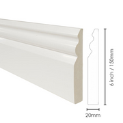 White Plastic 6 inch Gloss Skirting Board