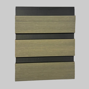 Antique grey Slatted composite fence board with contrasting black grooves
