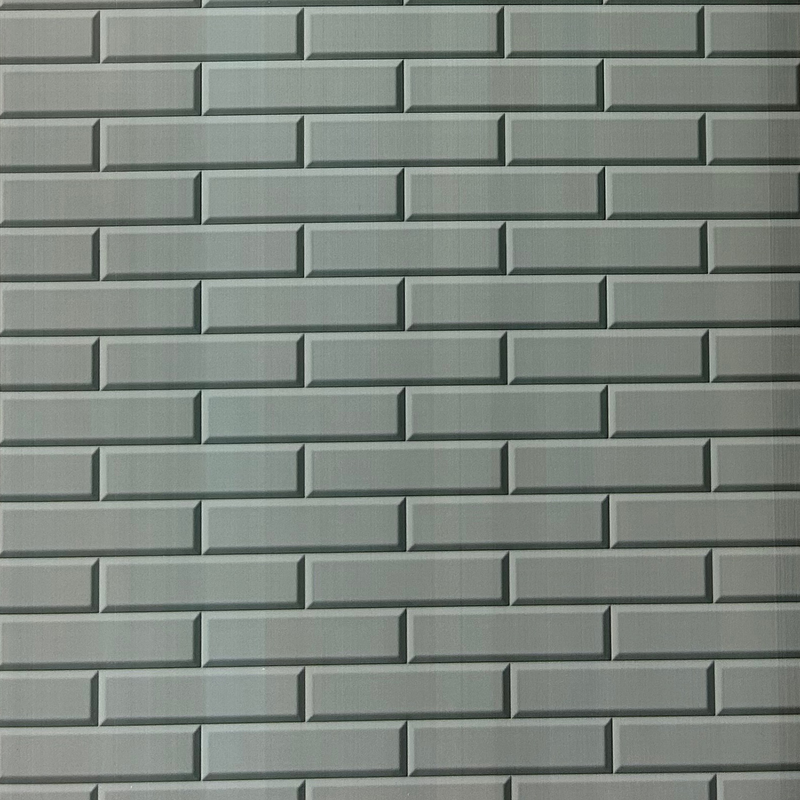London tile dove interior wall panel, soft dove grey tile-effect finish