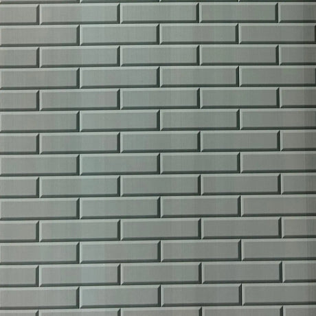 London tile dove interior wall panel, soft dove grey tile-effect finish