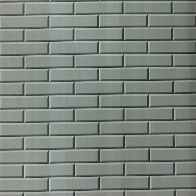 London tile dove interior wall panel, soft dove grey tile-effect finish