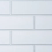London tile white interior wall panel, white tile-effect finish