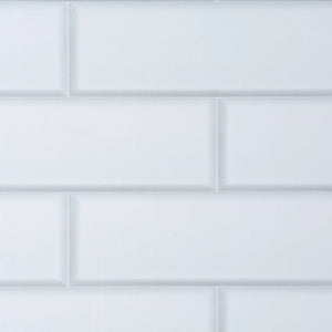 London tile white interior wall panel, white tile-effect finish