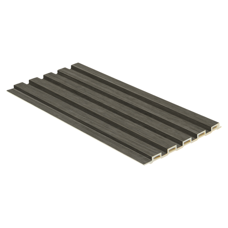 Low Ridge fluted wall panel in grey finish, 2400 x 58 x 10mm