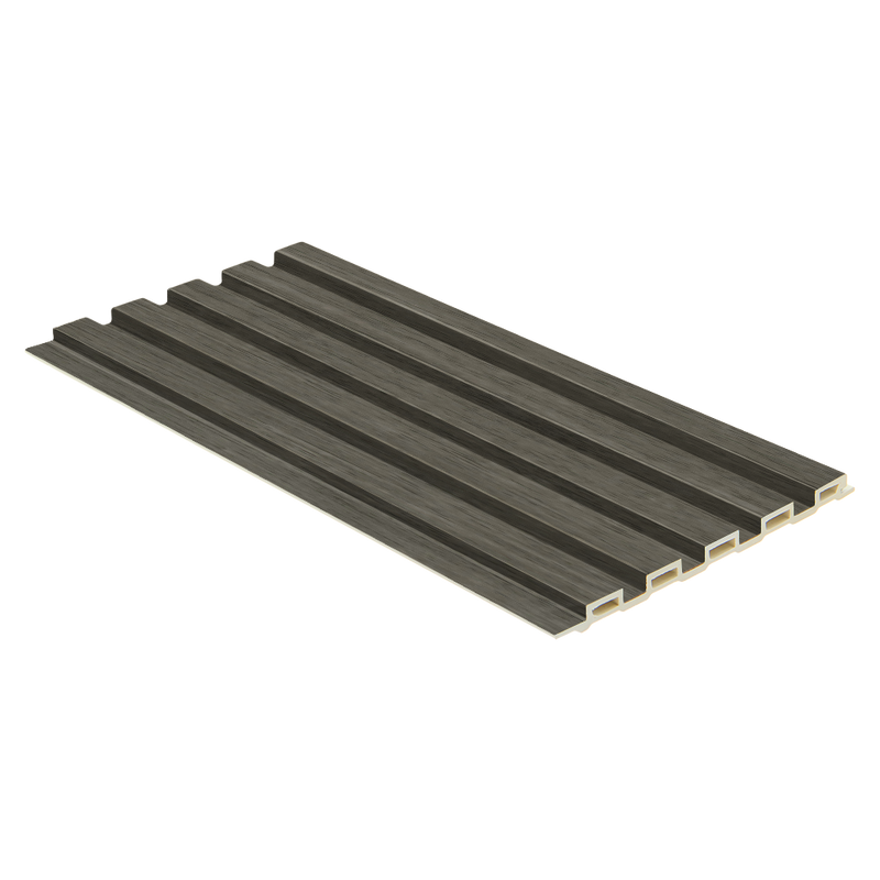 Low Ridge fluted wall panel in grey finish, 2400 x 58 x 10mm