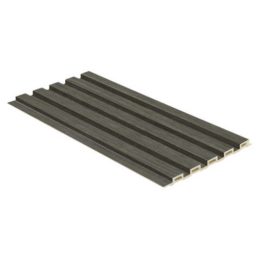 Low Ridge fluted wall panel in grey finish, 2400 x 58 x 10mm