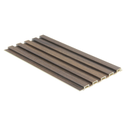 Low Ridge fluted wall panel in walnut finish, 2400 x 58 x 10