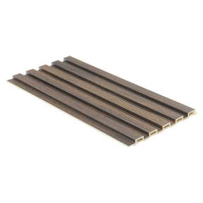 Low Ridge fluted wall panel in walnut finish, 2400 x 58 x 10