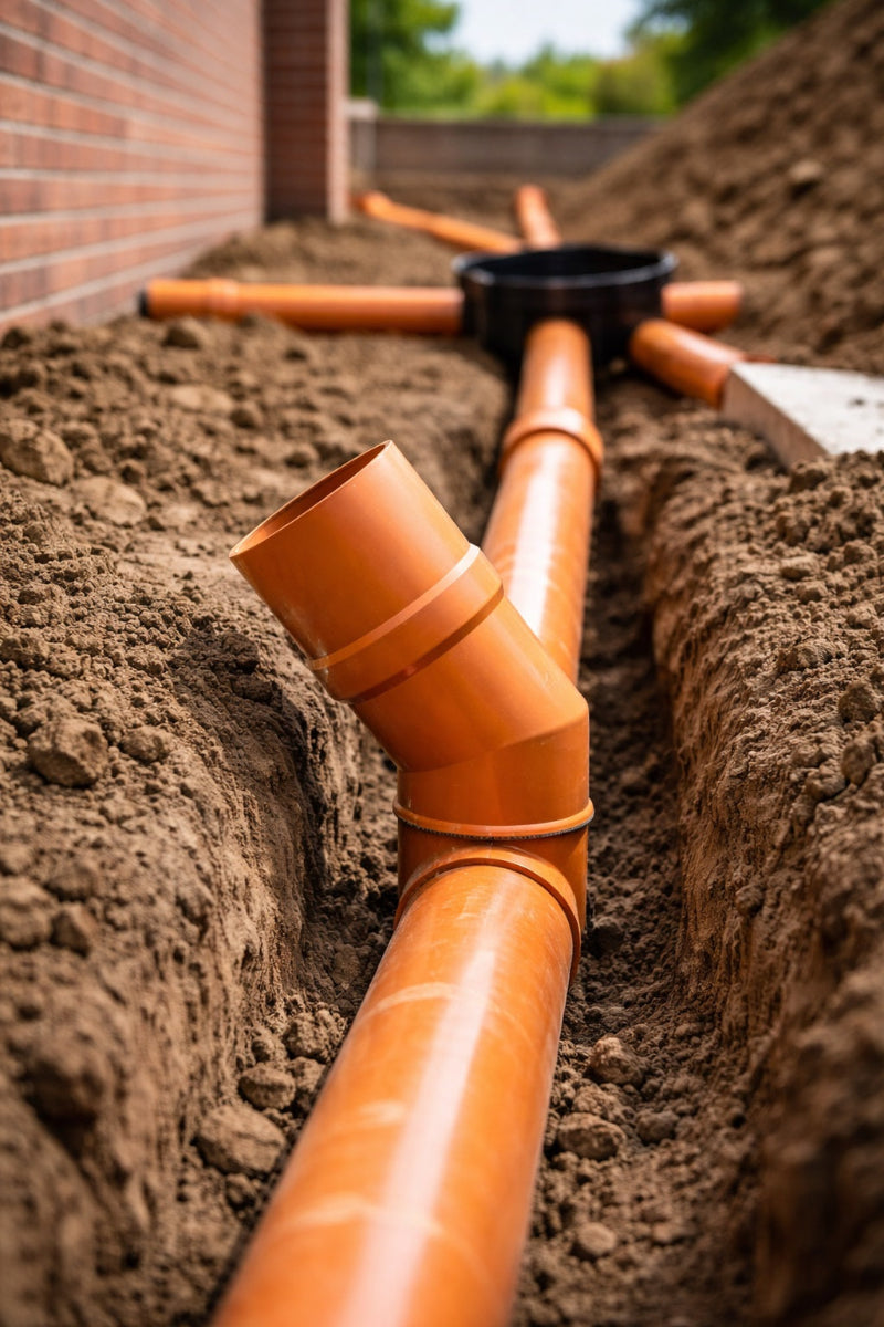 orange underground pipe