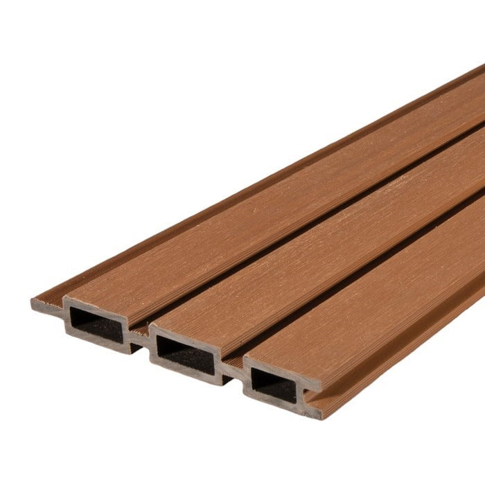 Teak Slatted Composite Fence Panel - 1.8m x 155mm x 20mm