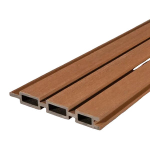 Teak Slatted Composite Fence Panel - 1.8m x 155mm x 20mm