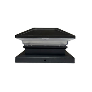 A black square roof light fixture with a clear acrylic lens, shown from a front-facing perspective on a solid white background.
