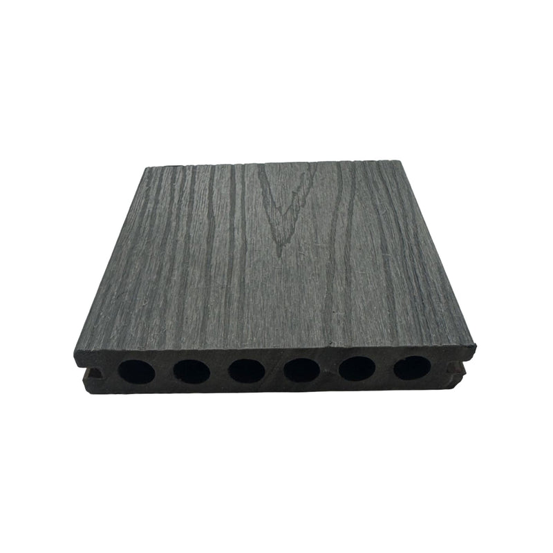 Dual woodgrain finish on SixCore capped composite decking - Stone Grey