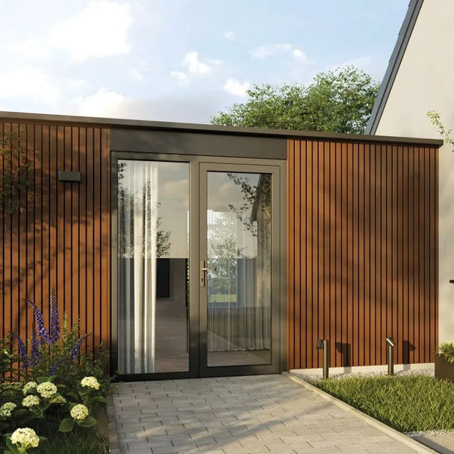 Vilo fronto fitted on a garden room.