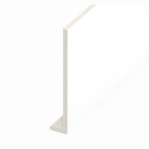 White UPVC capping board in multiple sizes.