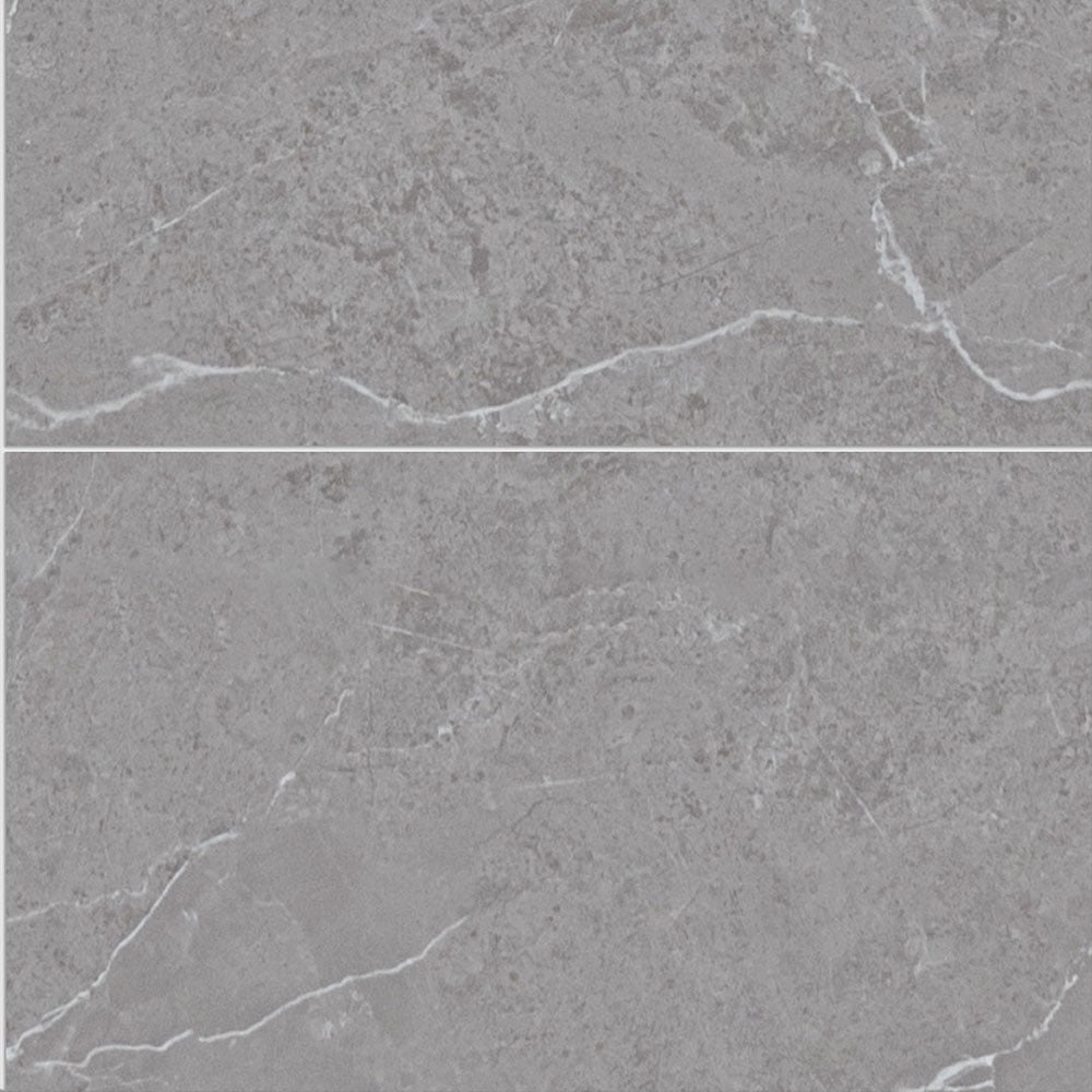 Wiltshire Ultimo tile interior wall panel, light grey tile-effect finish with marble pattern and white veining