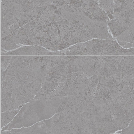 Wiltshire Ultimo tile interior wall panel, light grey tile-effect finish with marble pattern and white veining