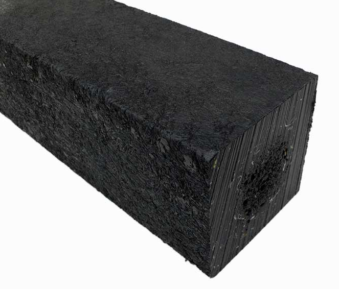 Square Brown - Black Solid Plastic Fencing Post 100 x 100mm