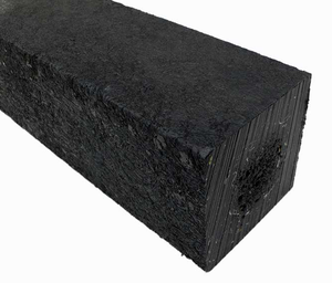 Square Brown - Black Solid Plastic Fencing Post 100 x 100mm - Home Improvement Supplies Ltd