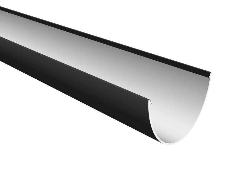 Freeflow Black 116mm Deep Flow Half Round Gutter - 4 Metre