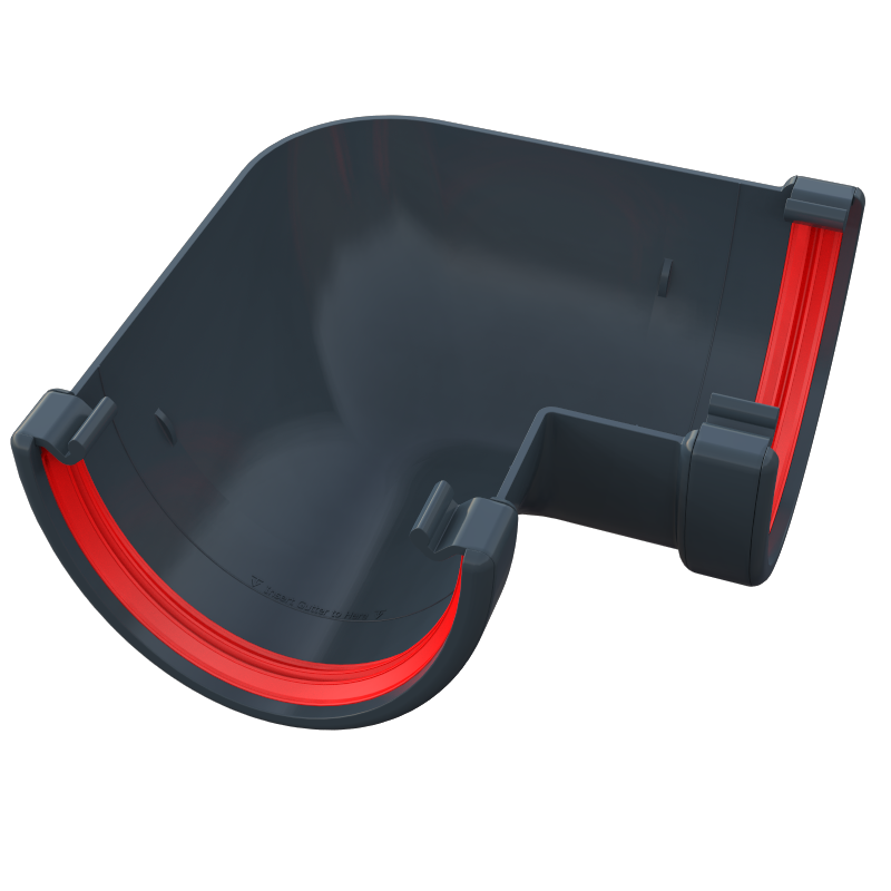 Anthracite Grey Deep Flow Gutter Angle 90 Degrees