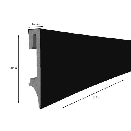 Vox Skirting Board - 2.4m x 80mm - Black