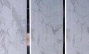 Pearl Grey Marble And Double Chrome Strip