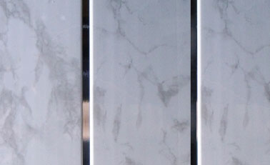 Grey Marble And Chrome Ceiling Cladding 2.7mtrs x 250mm x 8mm Per Panel - Home Improvement Supplies Ltd