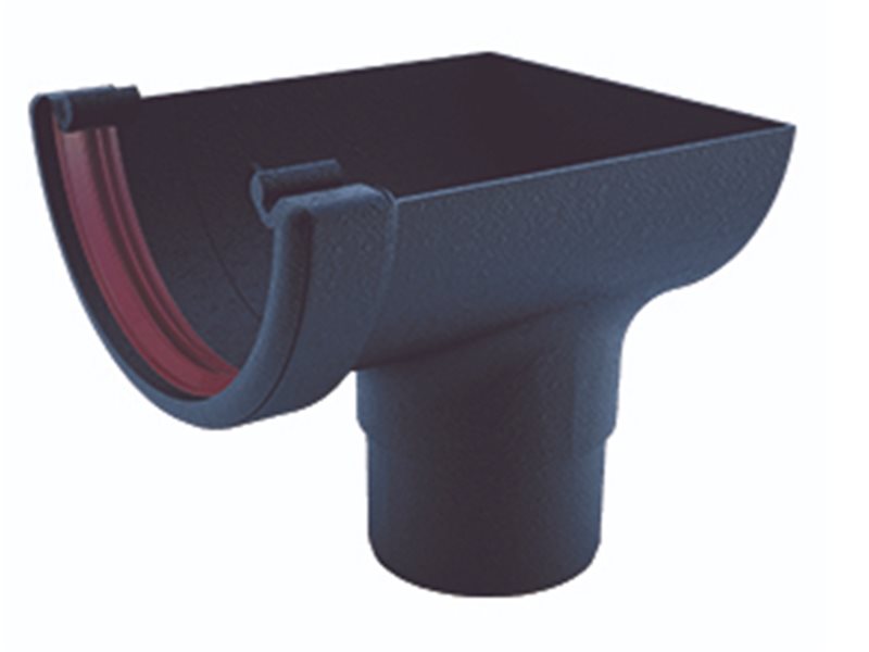 Freeflow Cast Iron Effect Half Round - Stop End Outlet