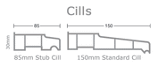 150mm Or 85mm External Plastic Window Sill White - Home Improvement Supplies Ltd