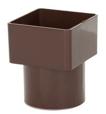 Square to Round Downpipe Adapter Brown - Home Improvement Supplies Ltd