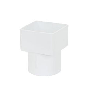 Square to Round Downpipe Adapter White - Home Improvement Supplies Ltd