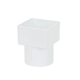 Square to Round Downpipe Adapter White - Home Improvement Supplies Ltd